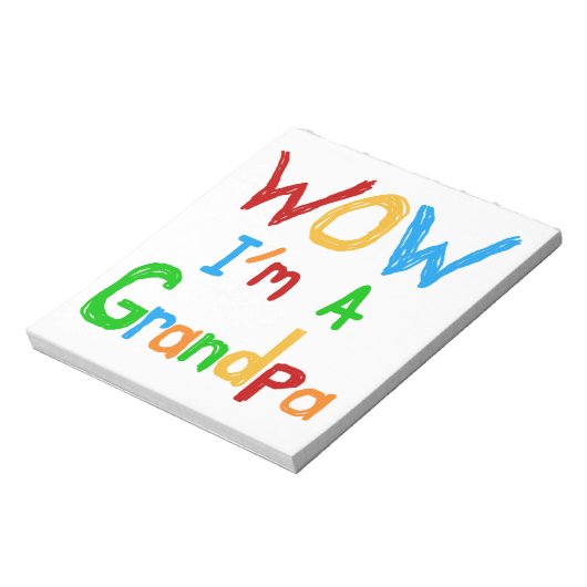 WOW私はおじいちゃんTシャツとギフト ノートパッド (回転)