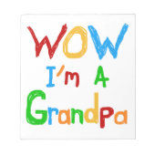 WOW私はおじいちゃんTシャツとギフト ノートパッド (正面)
