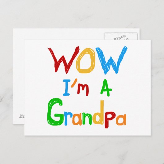 WOW私はおじいちゃんTシャツとギフト ポストカード (正面/裏面)