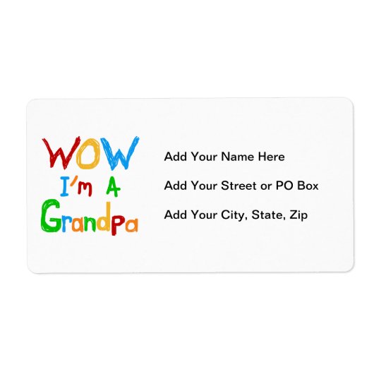 WOW私はおじいちゃんTシャツとギフト ラベル (正面)