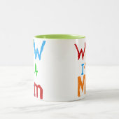 WOW私はお母さんのTシャツおよびギフトです ツートーンマグカップ