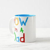 WOW私はパパのTシャツおよびギフトです ツートーンマグカップ (正面左)