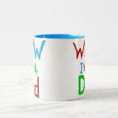 WOW私はパパのTシャツおよびギフトです ツートーンマグカップ (中央)