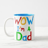 WOW私はパパのTシャツおよびギフトです ツートーンマグカップ (左)