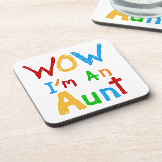 WOW私は叔母のTシャツとギフトだ コースター (左側)