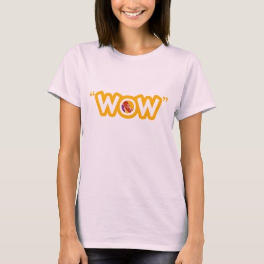 "WOW"の女性Tシャツ Tシャツ (正面)