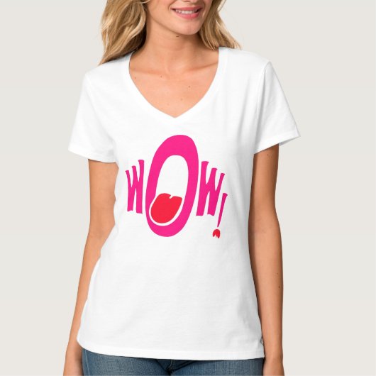 WOW! ビブラントポップアート女性用Tシャツ - 表現力豊か Tシャツ (正面)