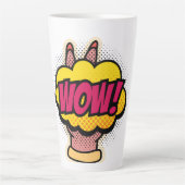 "Wow"ロゴデザイン カフェラテマグ (正面)