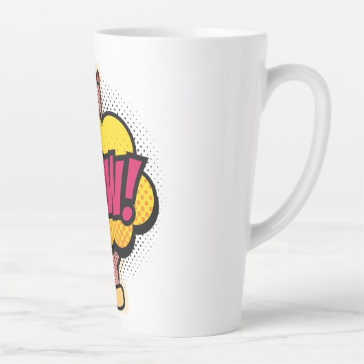 "Wow"ロゴデザイン カフェラテマグ (右)
