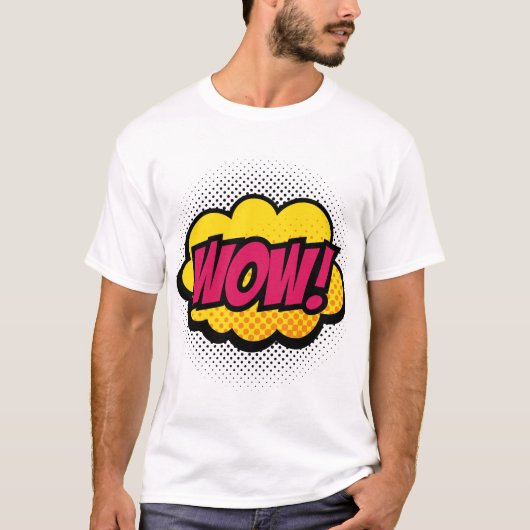 "Wow"ロゴデザイン Tシャツ (正面)