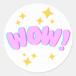 「WOW!」励ましのステッカー ラウンドシール