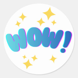 「WOW!」励ましのステッカー ラウンドシール