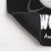 "Wow" 月面 ブラック マウスパッド (コーナー)