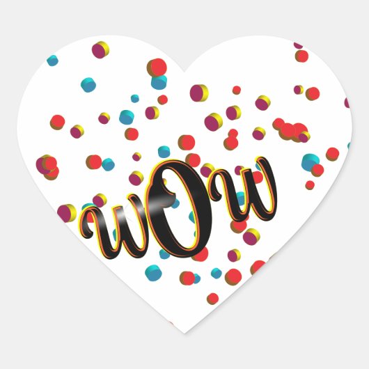 Wow 3-Dサークルステッカー ハートシール (正面)
