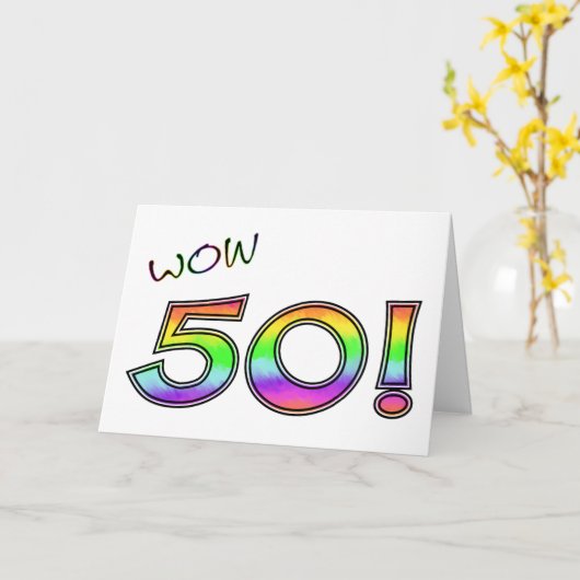 WOW 50th誕生日 カード (黄色い花)