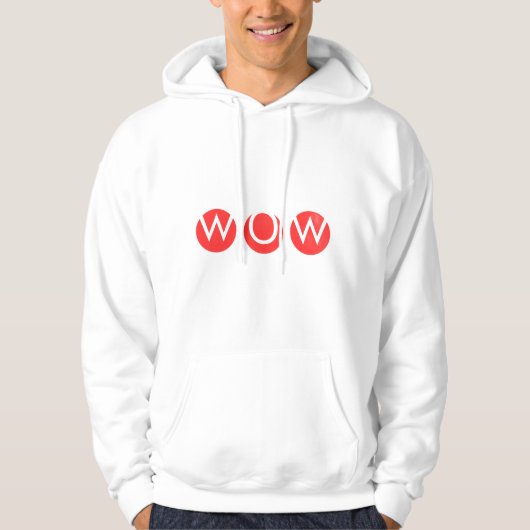 WOW Bold Minimal Typography T-Shirt パーカ (正面)