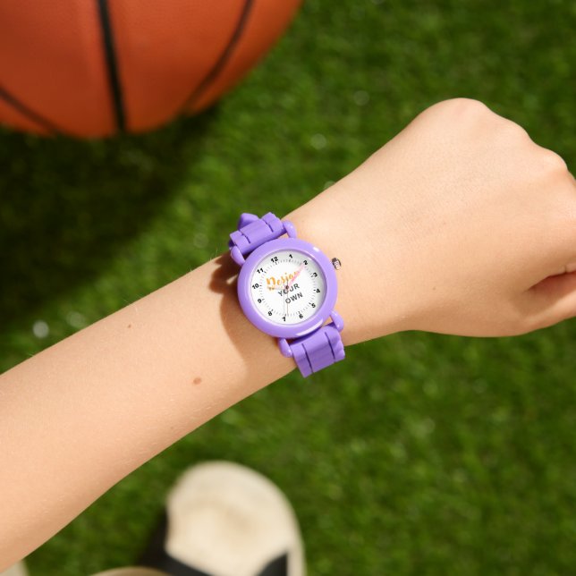 WOW! 🟣 Custom Purple Kids Watch Gift 腕時計 (手首)