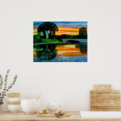 WOW FACTOR SUNSET油絵ポスター ポスター (キッチン)