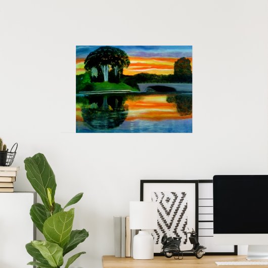 WOW FACTOR SUNSET油絵ポスター ポスター (ホームオフィス)