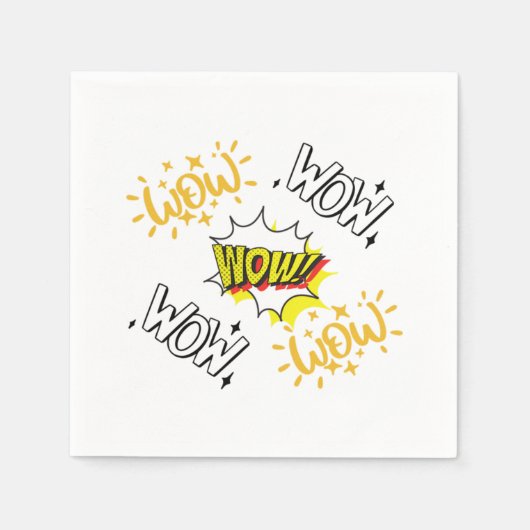 Wow Free day Tシャツ必須 スタンダードカクテルナプキン (正面)