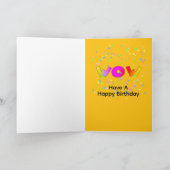 WOW! Happy Happy Birthday Yellow Greeting Card カード (内部)