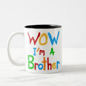 WOW I'm a Brother T-shirts and GIfts ツートーンマグカップ (左)