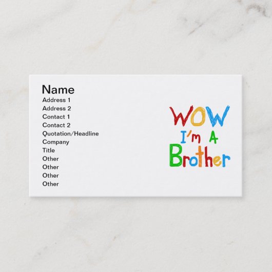 WOW I'm a Brother T-shirts and GIfts 名刺 (正面)