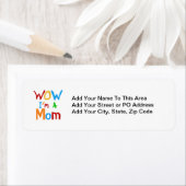 WOW I'm a Mom T-shirts and GIfts ラベル (インサイチュ)