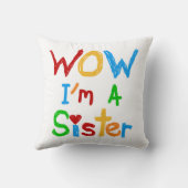 WOW I's a Sister T-shirts and GIfts クッション (裏面)