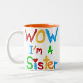 WOW I's a Sister T-shirts and GIfts ツートーンマグカップ (左)
