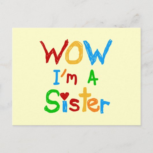 WOW I's a Sister T-shirts and GIfts ポストカード (正面)
