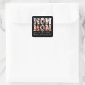 Wow Mom引用文モダンブラック6フォトコラージュ スクエアシール (バッグ)