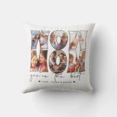 Wow Mom引用文モダンホワイト6フォトコラージュ クッション (裏面)