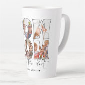 Wow Mom引用文モダン6フォトコラージホワイト カフェラテマグ (右アングル)