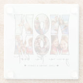 Wow Mom引用文6モダンフォトコラージホワイト ガラスコースター (裏面)