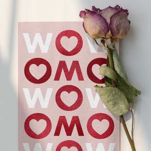 WOW MOM モダン Red Foil Motherフェイク's Day Card