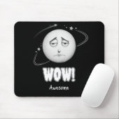 "Wow" moonface Black Mousepad マウスパッド (マウス)