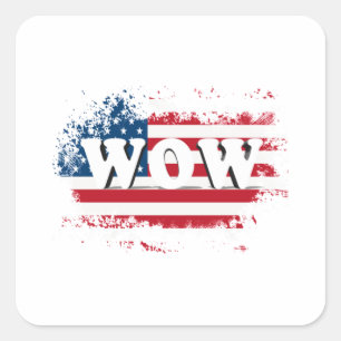 WOW USAフリーデイTシャツクラシック スクエアシール