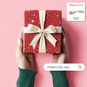 WP06スノーフレーククリスマスレッドモダンエレガント ラッピングペーパー