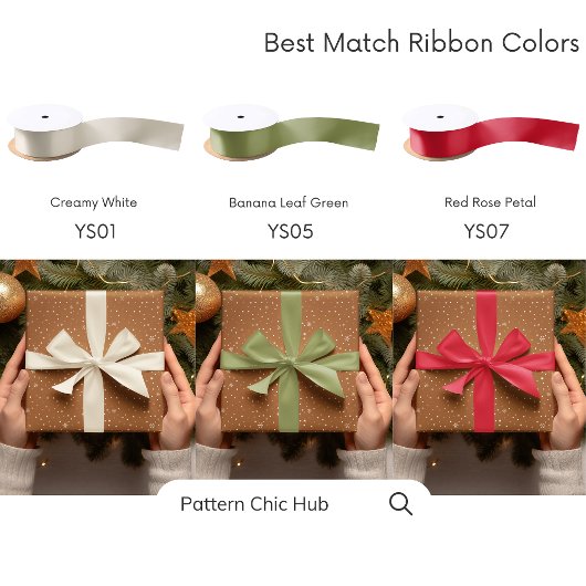 WP07スノーフレーククリスマスブラウンモダンエレガント ラッピングペーパー