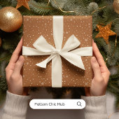 WP07スノーフレーククリスマスブラウンモダンエレガント ラッピングペーパー