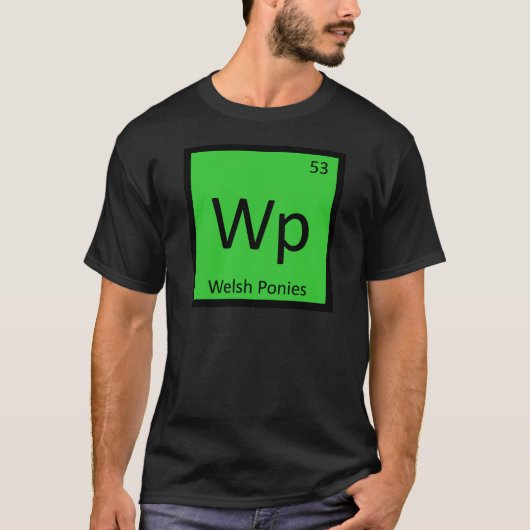 Wp - ウェルシュポニー 化学元素 馬 tシャツ (正面)