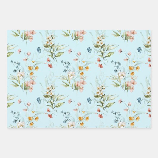 WP | オランダスチルライフ花模様オンブ淡い色のルー ラッピングペーパーシート (正面2)