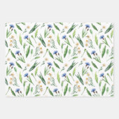 WP | 名前3 カラフル 19x29水彩ワイルドフラワー ラッピングペーパーシート (正面2)