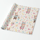 WP | 名前、男の子の女の子イースターバニーケーキの卵 ラッピングペーパー (アンロールド)