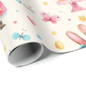 WP | 名前、男の子の女の子イースターバニーケーキの卵 ラッピングペーパー (ロールコーナー)