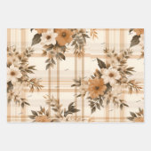 WP 2名秋秋プレイド、フローラ、水玉模様、3 ラッピングペーパーシート (正面2)