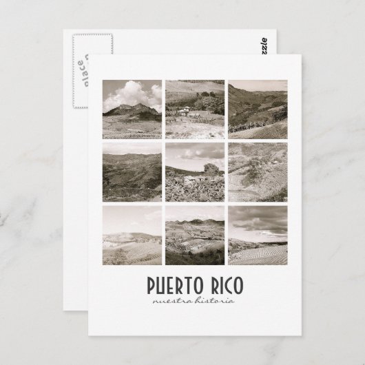 WPAのヴィンテージのコラージュプエルトリコ ポストカード (正面/裏面)