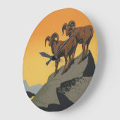 WPAのヴィンテージの国立公園の野性生物旅行 ラージ壁時計 (傾斜)