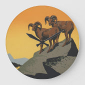 WPAのヴィンテージの国立公園の野性生物旅行 ラージ壁時計 (正面)